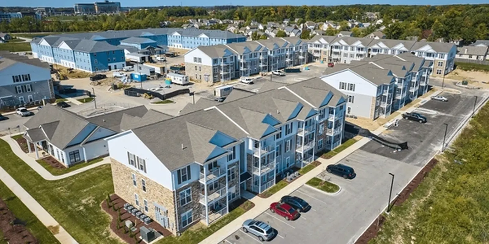 Aerial apartment complex